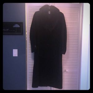 Black wool winter coat